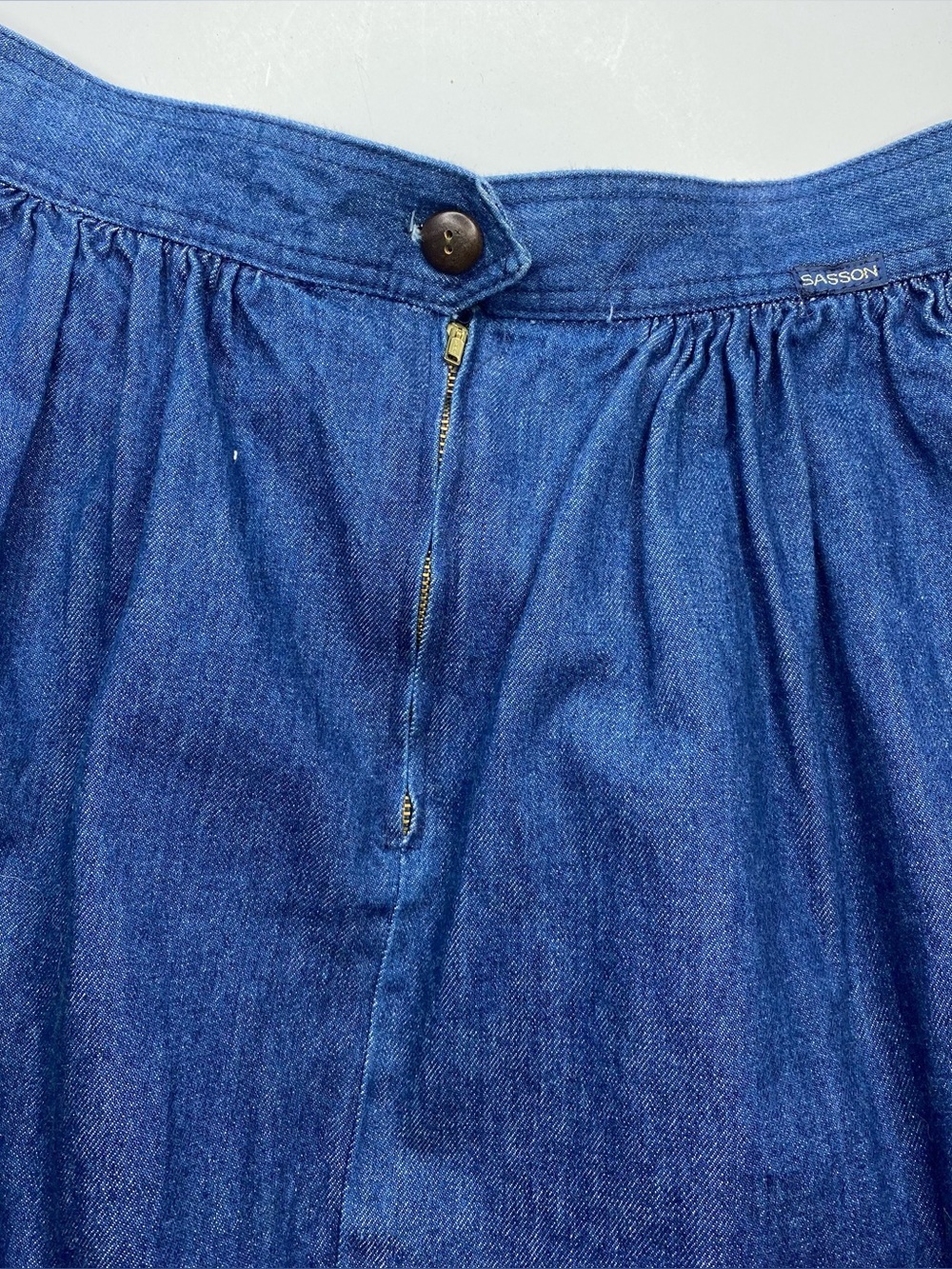Vintage Sasson Dead-stock Denim MidiSkirt with Pockets Sz 18 (runs small) - Picture 8 of 11